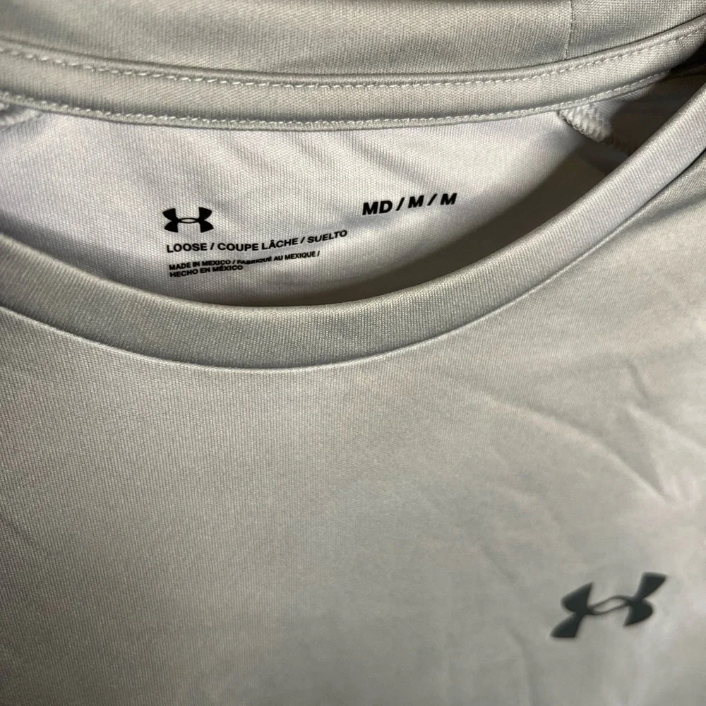 D19.20 Under Armour Gray Tie Dye Moisture Wicking Crew Neck Short Sleeve Medium